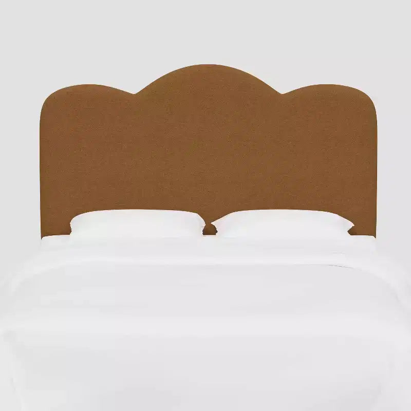 Lizzie Upholstered Scalloped Headboard in Textured Linen - Threshold