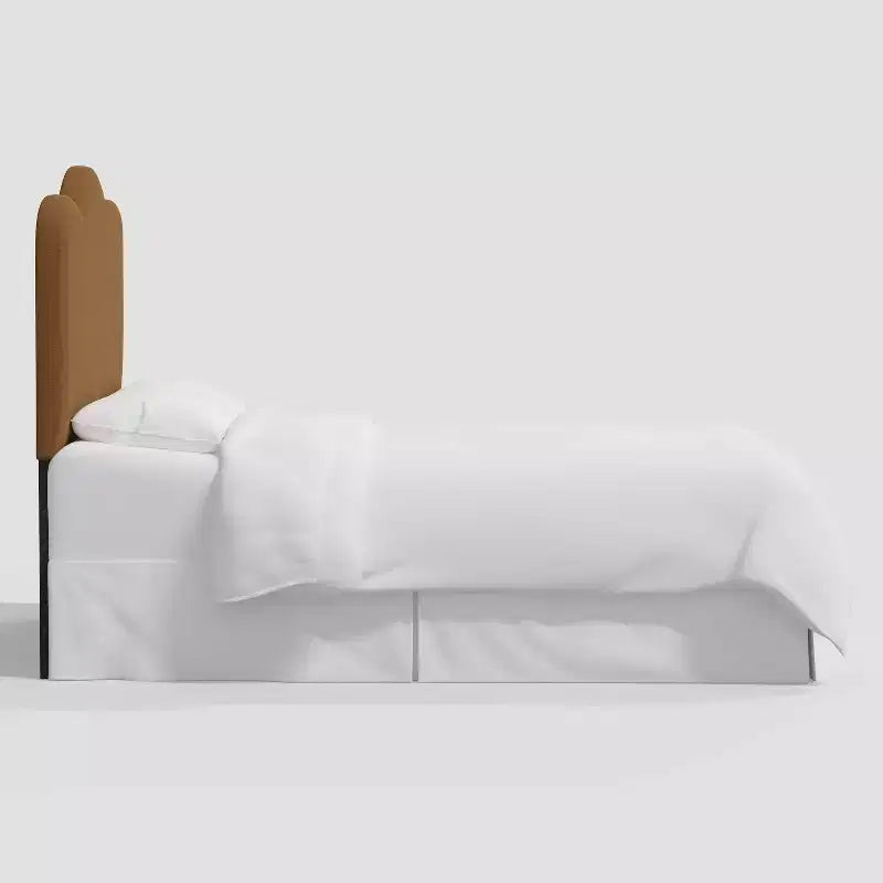 Lizzie Upholstered Scalloped Headboard in Textured Linen - Threshold