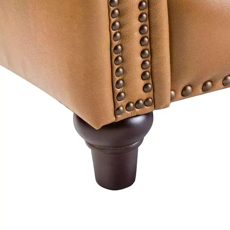 Set of 2 Theresa Modern Upholstery Genuine Leather Recliner with Nailhead Trim for Living Room and Bedroom| ART OF LIVING DESIGNS