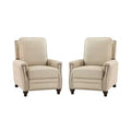 Set of 2 Theresa Modern Upholstery Genuine Leather Recliner with Nailhead Trim for Living Room and Bedroom| ART OF LIVING DESIGNS