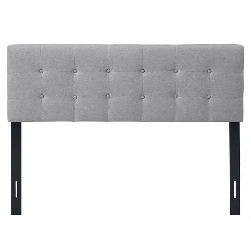 Costway Full/Queen Size Headboard Linen Fabric Upholstered Button Tufted Solid Wood Leg