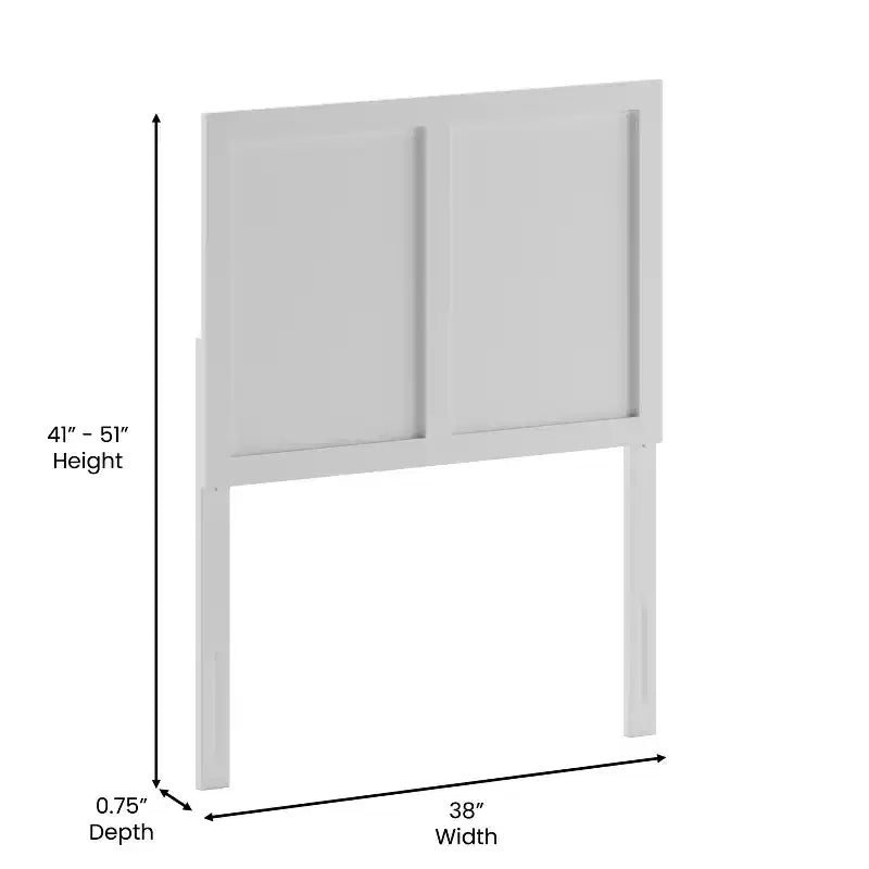 Flash Furniture Oliver Paneled Wooden Adjustable Headboard for Universal Metal Bed Frames