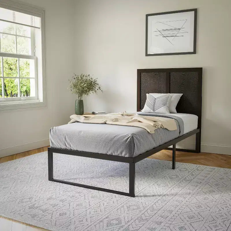 Flash Furniture Oliver Paneled Wooden Adjustable Headboard for Universal Metal Bed Frames
