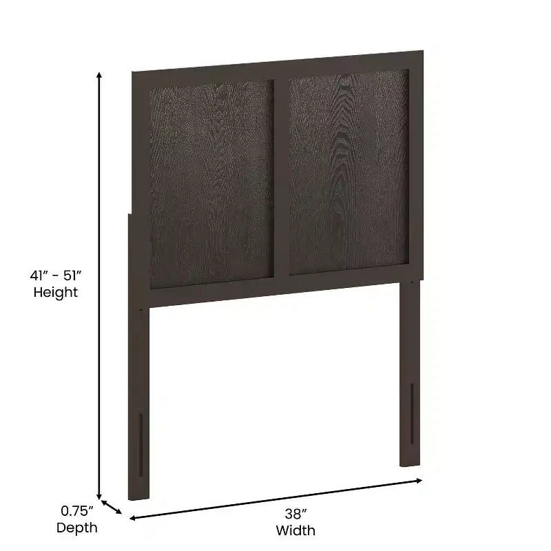 Flash Furniture Oliver Paneled Wooden Adjustable Headboard for Universal Metal Bed Frames