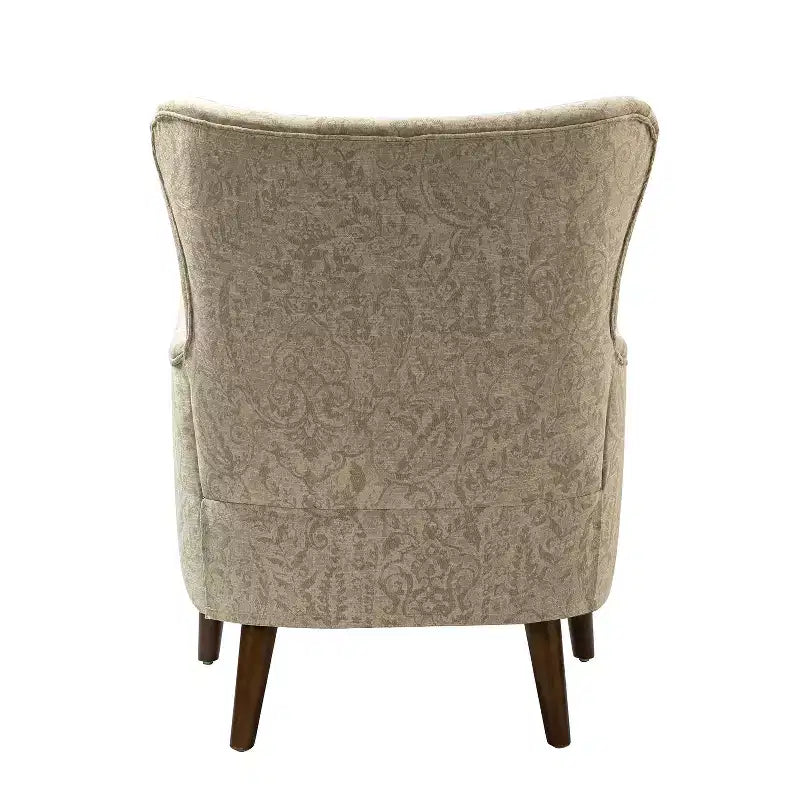 Nikolaus Comfy Living Room Armchair with Floral Fabric Pattern and Wingback| ART OF LIVING DESIGNS