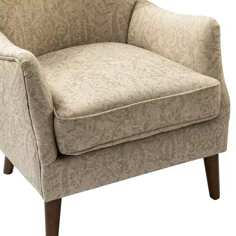 Nikolaus Comfy Living Room Armchair with Floral Fabric Pattern and Wingback| ART OF LIVING DESIGNS