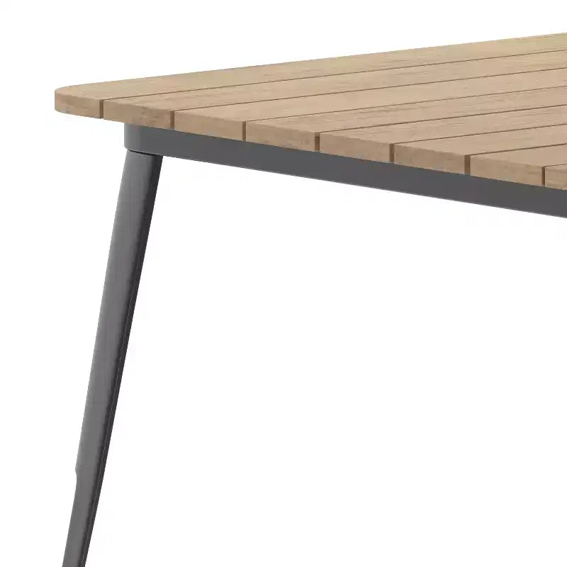 Merrick Lane Indoor/Outdoor Dining Table with Umbrella Hole, 36 Square All Weather Poly Resin Top and Steel Base