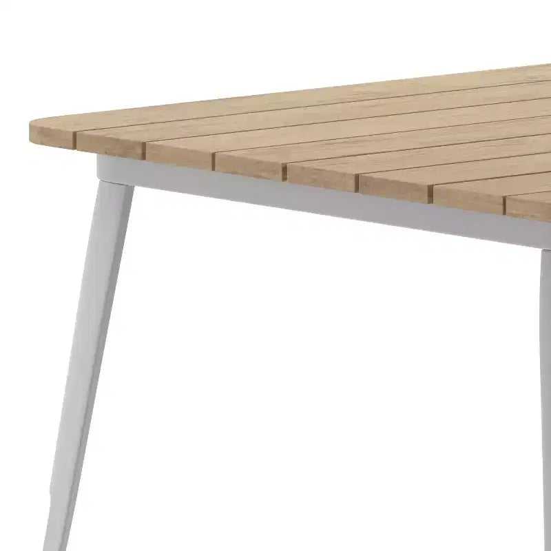 Merrick Lane Indoor/Outdoor Dining Table with Umbrella Hole, 36 Square All Weather Poly Resin Top and Steel Base