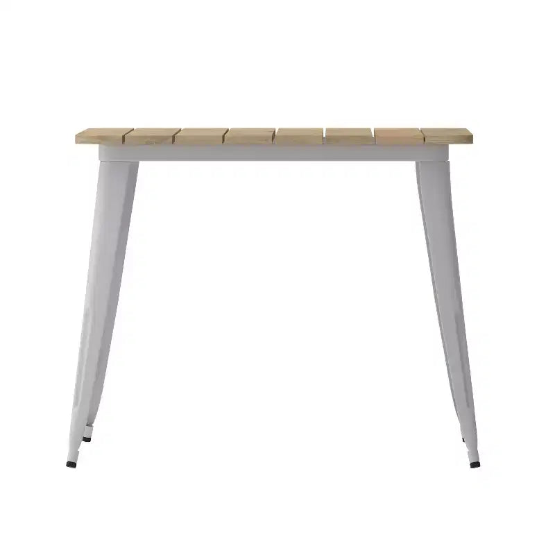 Merrick Lane Indoor/Outdoor Dining Table with Umbrella Hole, 36 Square All Weather Poly Resin Top and Steel Base