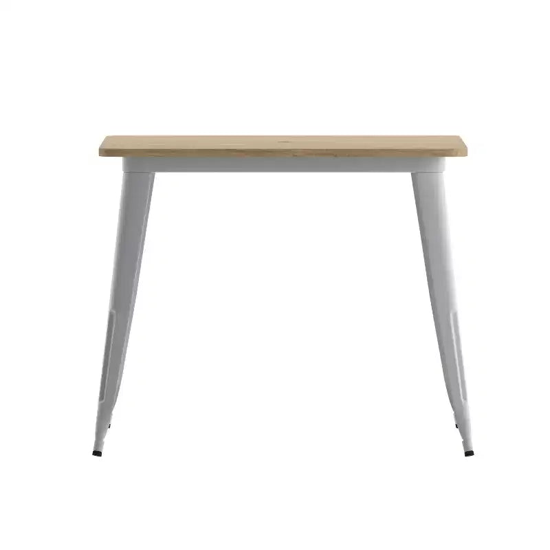 Merrick Lane Indoor/Outdoor Dining Table with Umbrella Hole, 36 Square All Weather Poly Resin Top and Steel Base