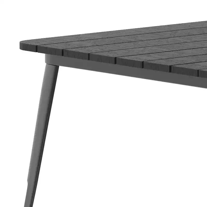 Merrick Lane Indoor/Outdoor Dining Table with Umbrella Hole, 36 Square All Weather Poly Resin Top and Steel Base
