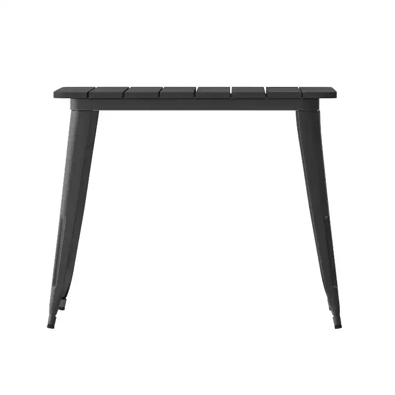 Merrick Lane Indoor/Outdoor Dining Table with Umbrella Hole, 36 Square All Weather Poly Resin Top and Steel Base