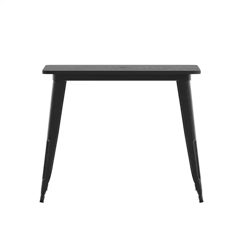 Merrick Lane Indoor/Outdoor Dining Table with Umbrella Hole, 36 Square All Weather Poly Resin Top and Steel Base