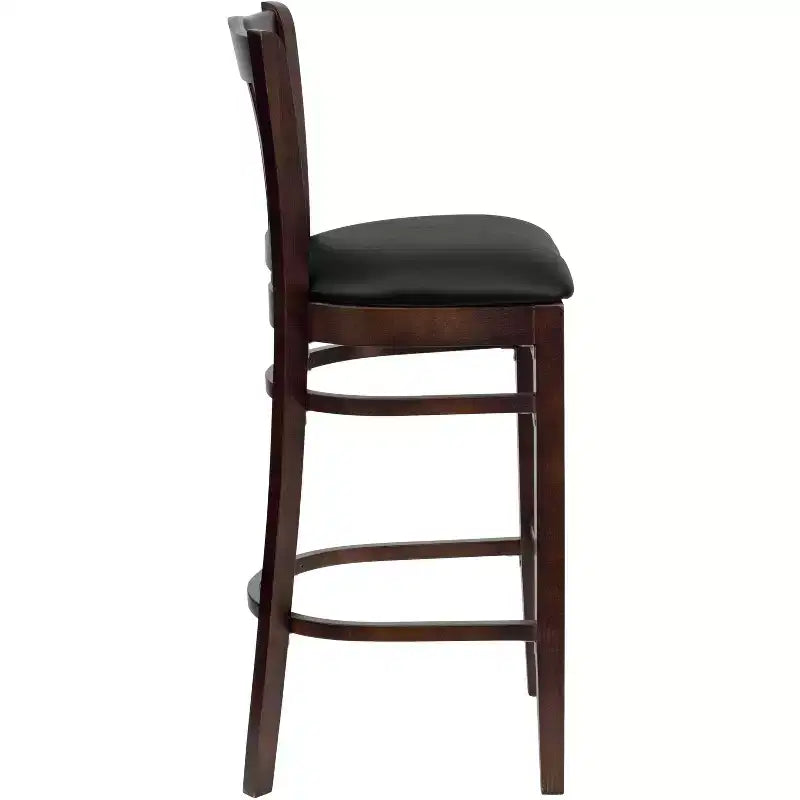 Emma and Oliver 2 Pack Vertical Slat Back Wooden Restaurant Barstool