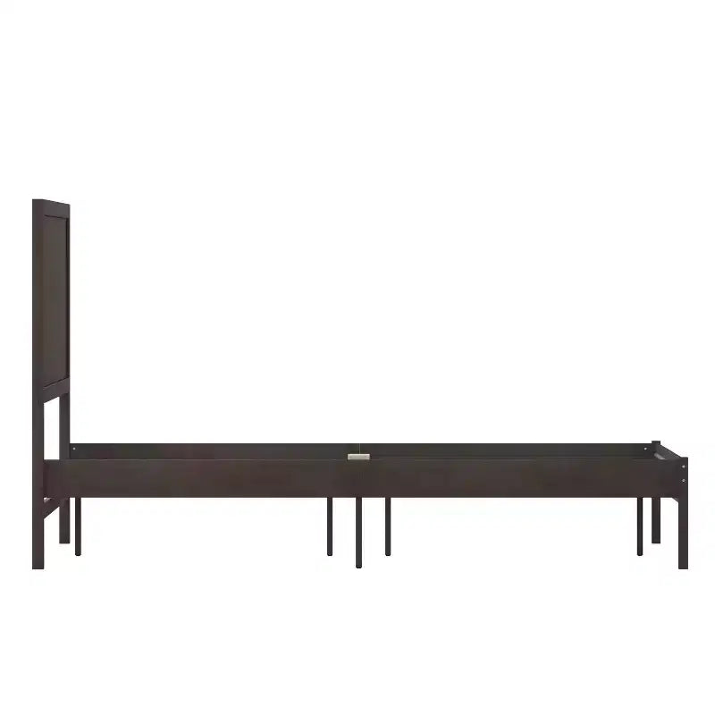Merrick Lane Solid Wood Platform Bed with Wooden Slats and Headboard, No Box Spring Needed
