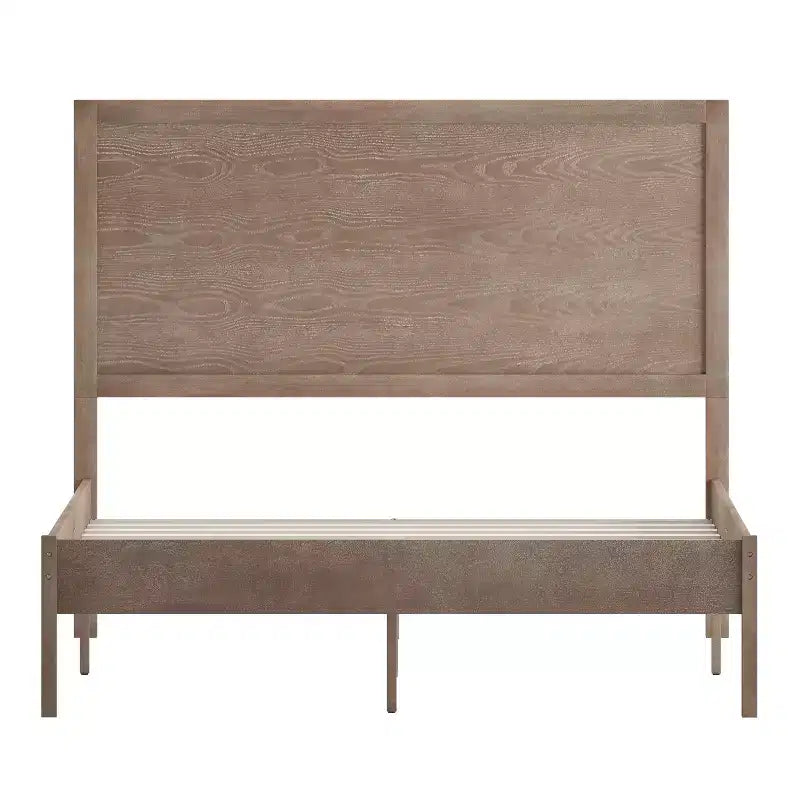 Merrick Lane Solid Wood Platform Bed with Wooden Slats and Headboard, No Box Spring Needed