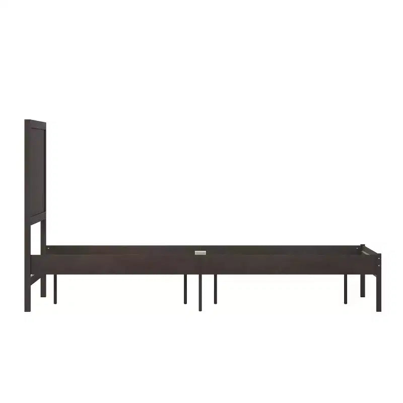 Merrick Lane Solid Wood Platform Bed with Wooden Slats and Headboard, No Box Spring Needed