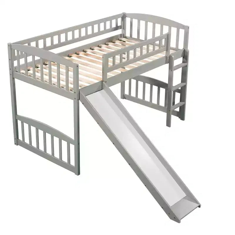 Twin Size Loft Bed with Slide and Ladder - ModernLuxe