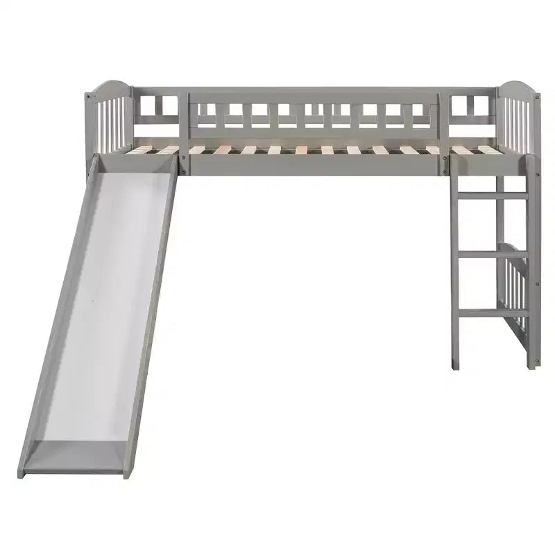 Twin Size Loft Bed with Slide and Ladder - ModernLuxe