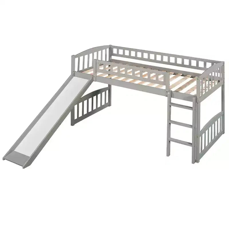 Twin Size Loft Bed with Slide and Ladder - ModernLuxe