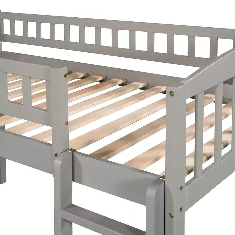 Twin Size Loft Bed with Slide and Ladder - ModernLuxe