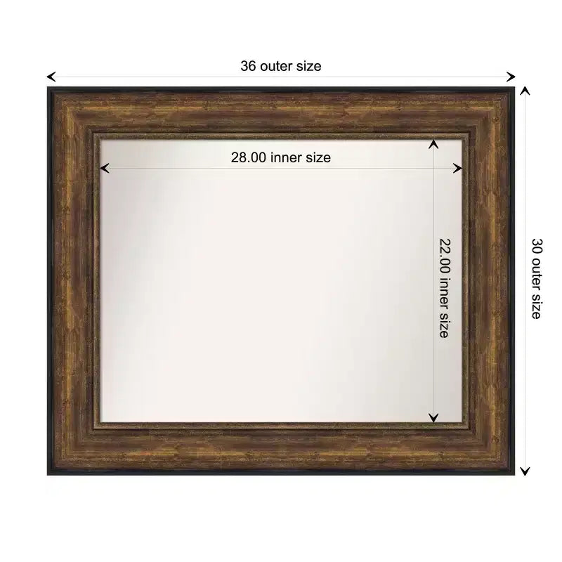 Amanti Art Ballroom Bronze Non-Beveled Bathroom Wall Mirror