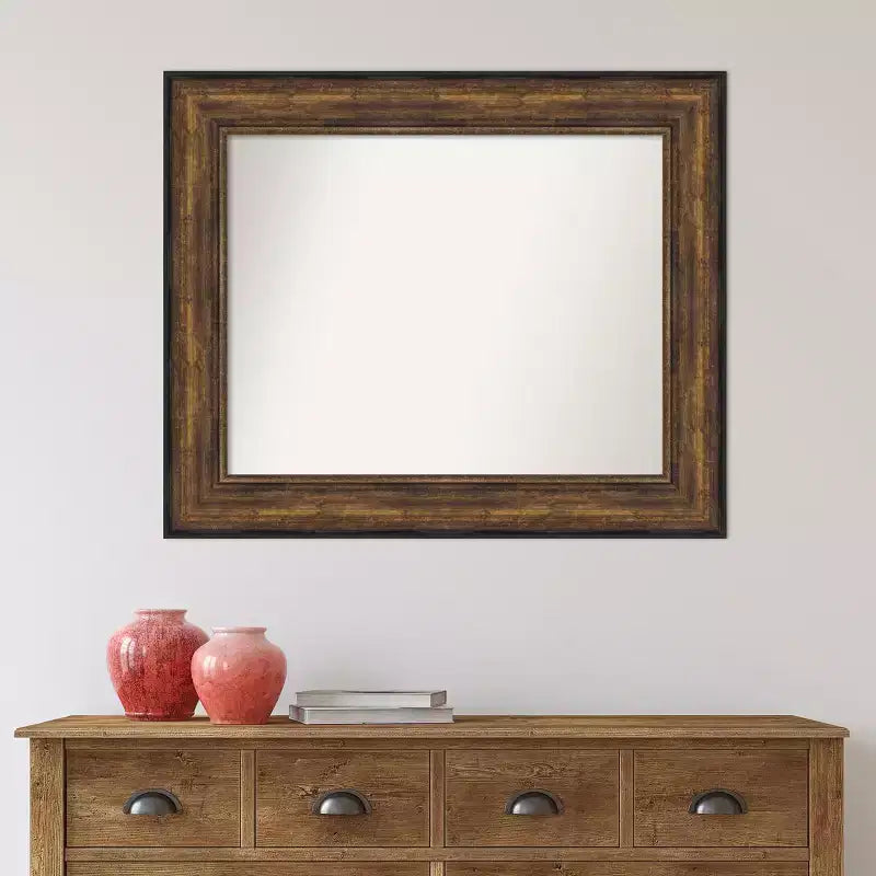Amanti Art Ballroom Bronze Non-Beveled Bathroom Wall Mirror