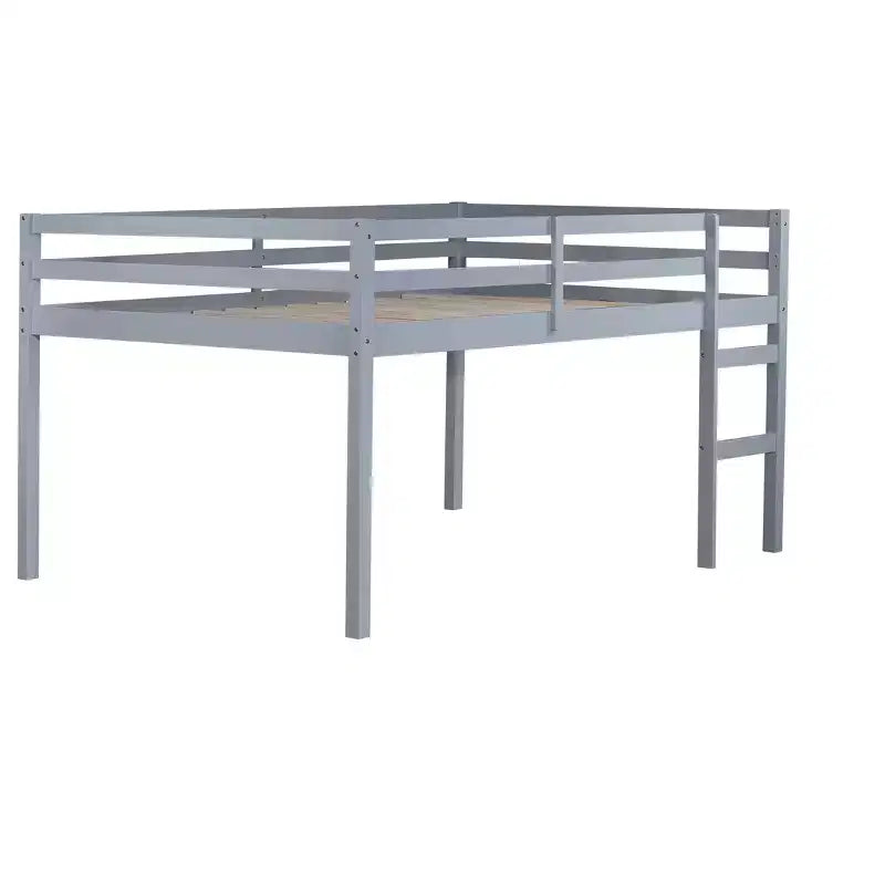 Full Size Wood Loft Bed with Ladder-ModernLuxe