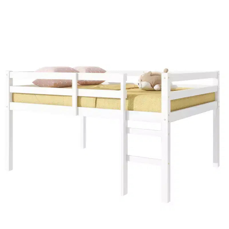 Full Size Wood Loft Bed with Ladder-ModernLuxe