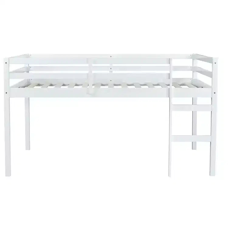 Full Size Wood Loft Bed with Ladder-ModernLuxe