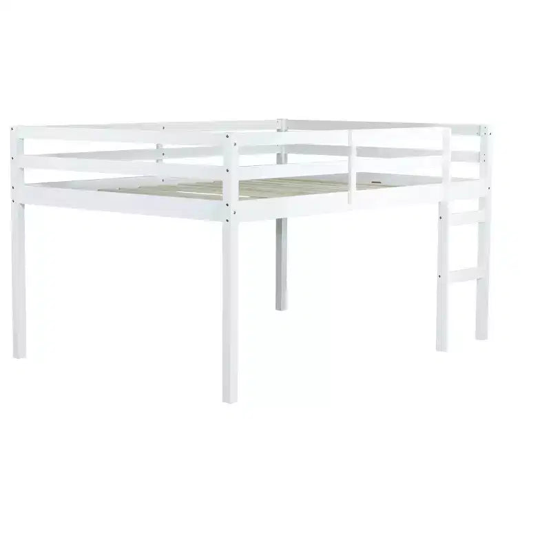 Full Size Wood Loft Bed with Ladder-ModernLuxe