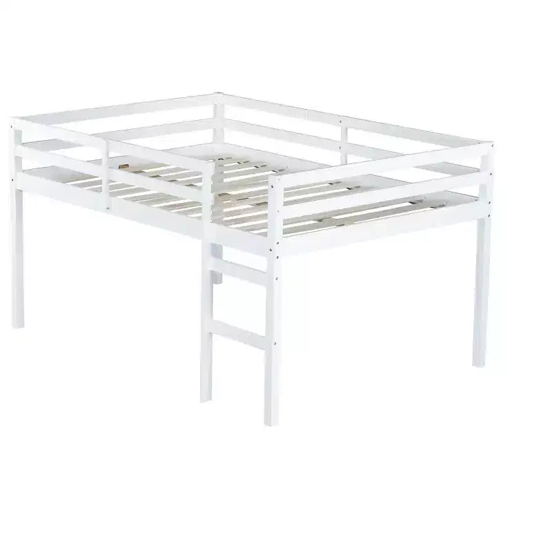 Full Size Wood Loft Bed with Ladder-ModernLuxe