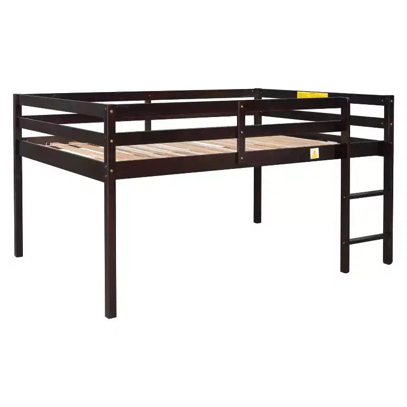 Full Size Wood Loft Bed with Ladder-ModernLuxe