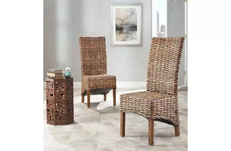 Isla Side Chair (Set of 2) - FOX6506 - Brown/Teak Brown - Safavieh Couture
