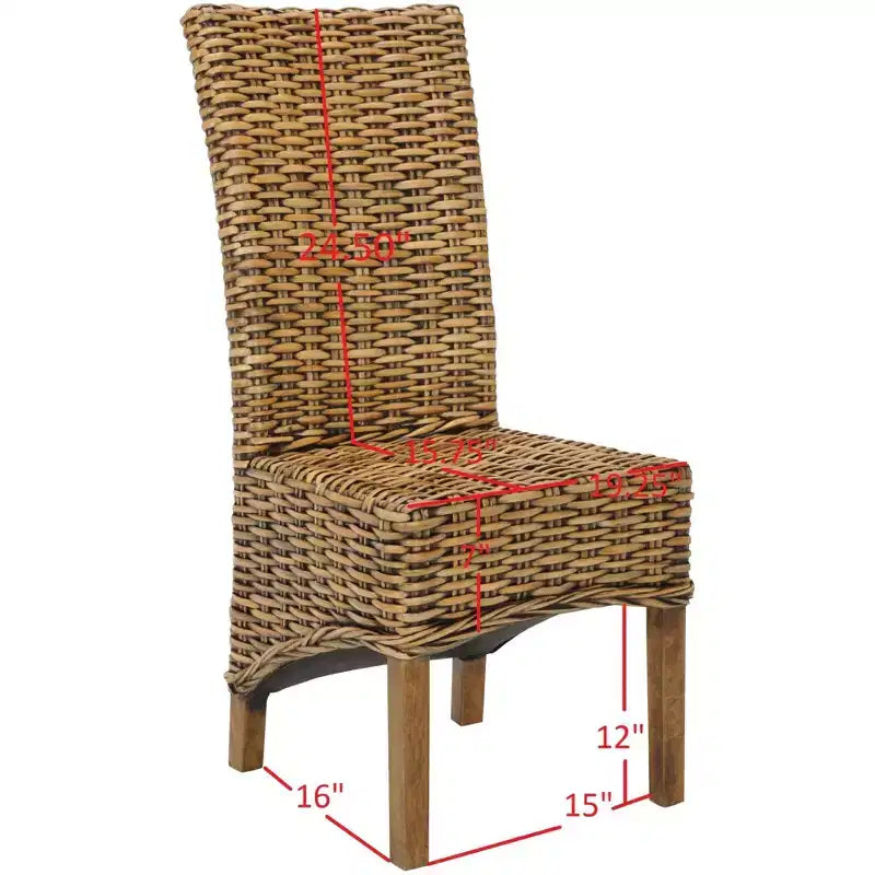 Isla Side Chair (Set of 2) - FOX6506 - Brown/Teak Brown - Safavieh Couture