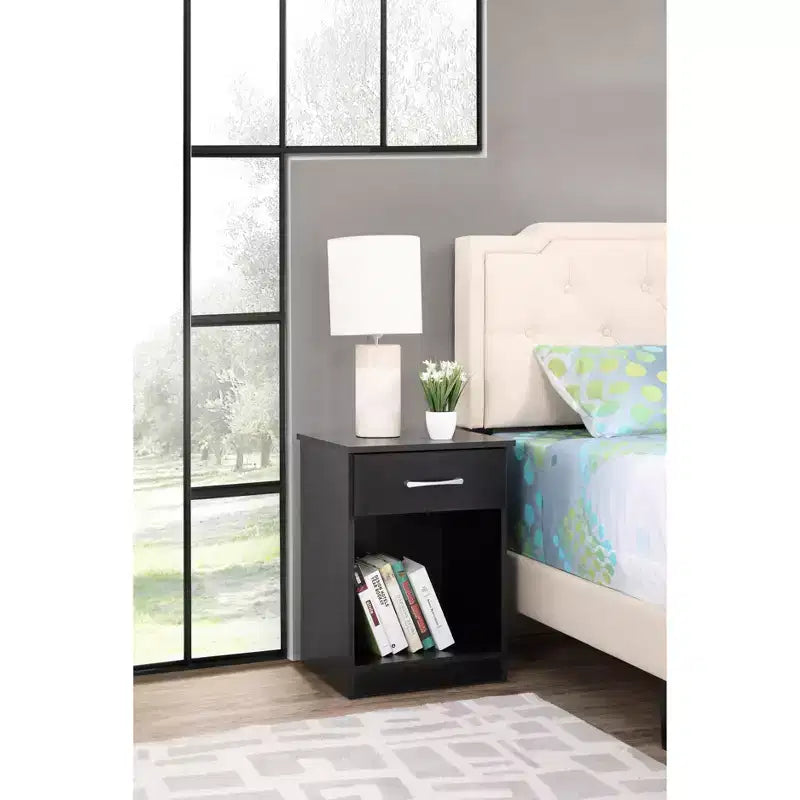 Passion Furniture Lindsey 1-Drawer Nightstand (24 in. H x 18 in. W x 16 in. D)