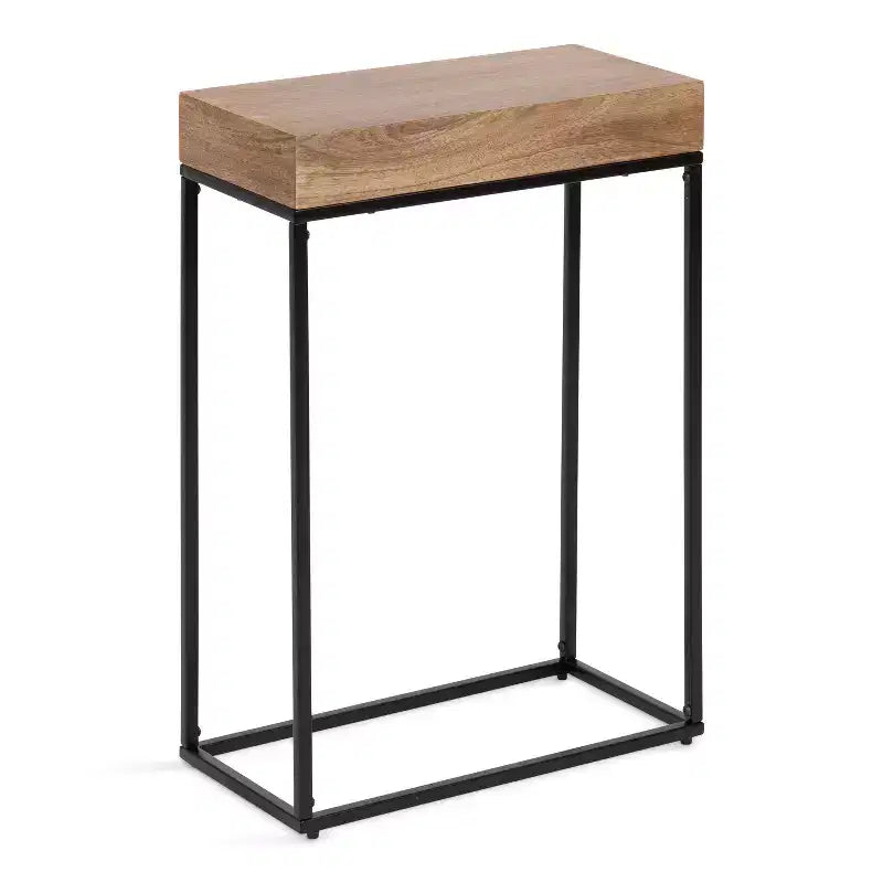 Kate and Laurel Karlsen Wood and Metal Slim Side Table