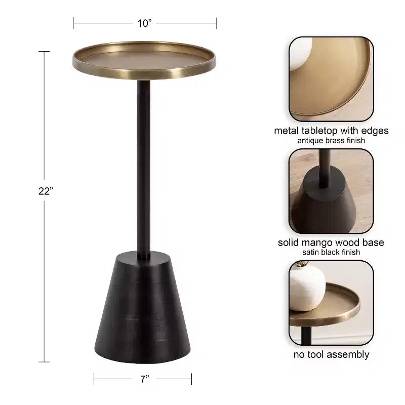 Kate and Laurel Tira Round Side Table
