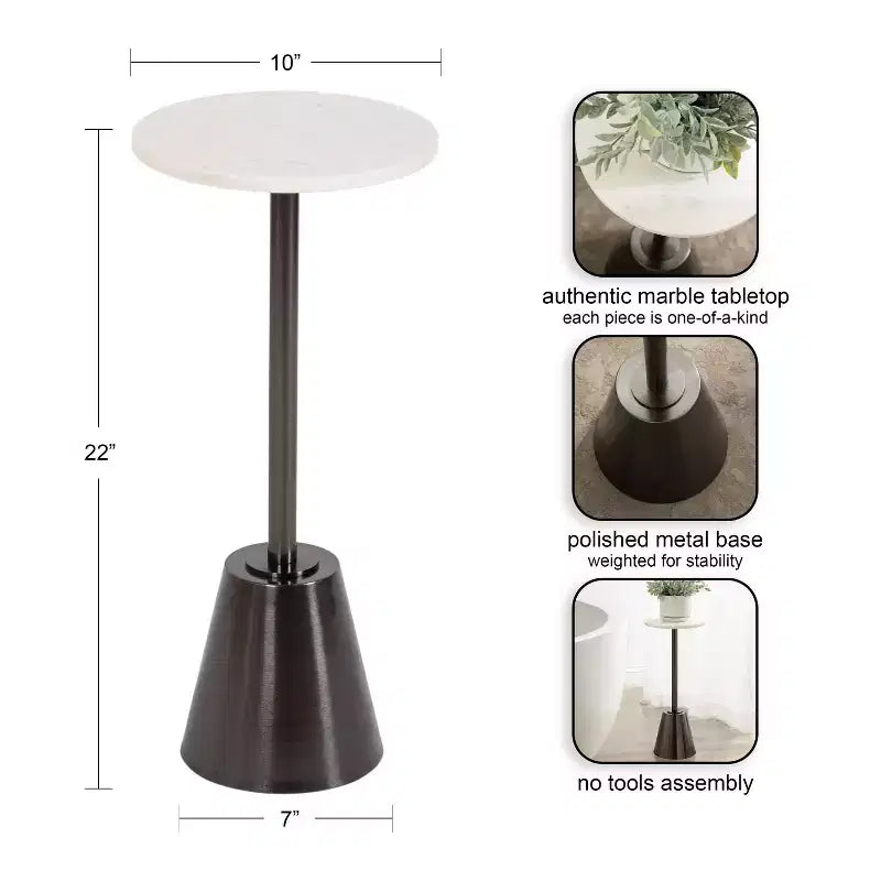 Kate and Laurel Tira Round Side Table