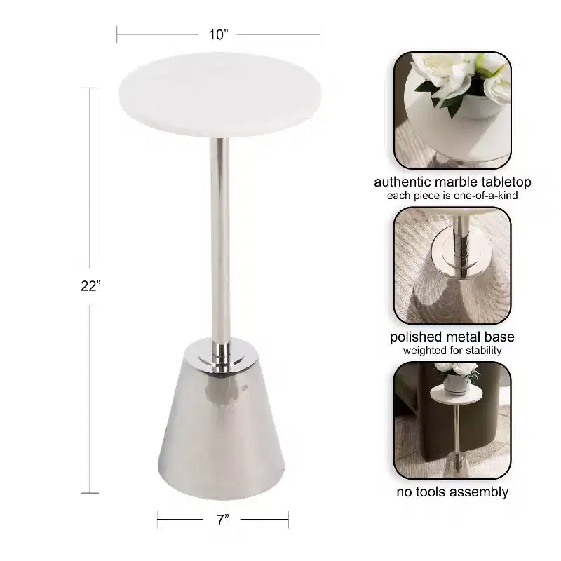 Kate and Laurel Tira Round Side Table