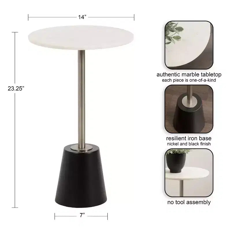 Kate and Laurel Tira Round Side Table
