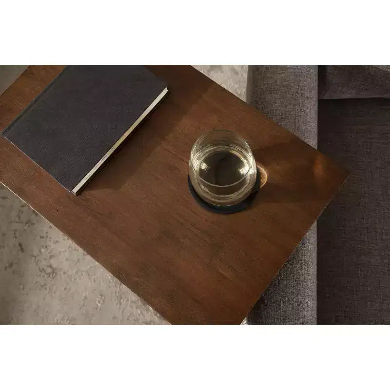 Kate and Laurel Lockridge Rectangle Wood C Table, 19x12x27, Walnut Brown